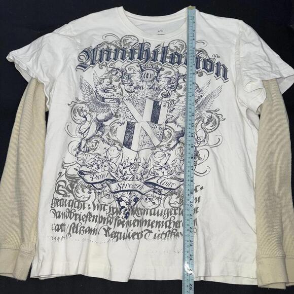 Y2K Annihilation Long Sleeve Layered men Sz L skater gothic - Picture 8 of 10
